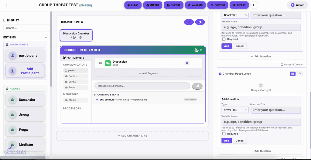 Validate and deploy — running validation, previewing structure, deploying to database